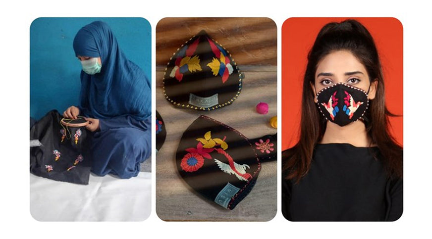 Pakistani fashion brand gives mask-making lifeline to Afghan refugee women